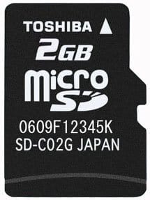 【2GB】 東芝 CLASS4対応 microSDカード 