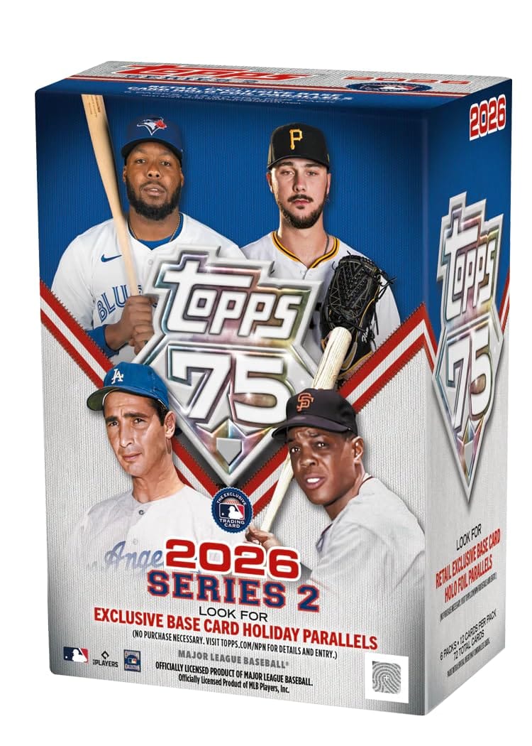 2026 TOPPS Series 2 ベースボールブラスターボックス - 75周年記念 - カード72枚 - 限定パラレル - サインのチャンス - 工場出荷時封印。