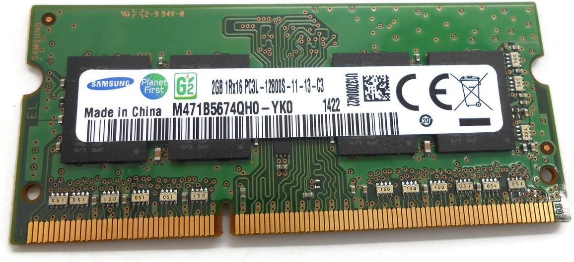 SAMSUNG 低電圧メモリ (1.35V) PC3L-12800S (DDR3L-1600) 2GB SO-DIMM 204pin ノートパソコン用メモリ 型番：M471B5674QH0-YK0