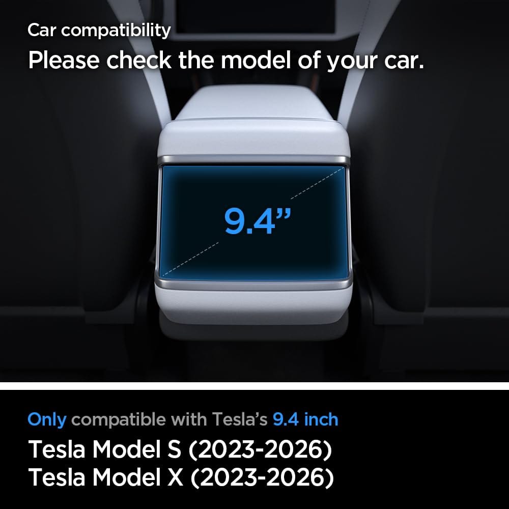 美的生活ヘルシーライフ本店のSpigen 強化ガラススクリーンプロテクター [GlasTR Slim] Tesla Model S (2023/2024/2025/2026)、Tesla Model X (2023/2024/2025/2026)用に設計された9.4インチリアタッチ｜アングル2