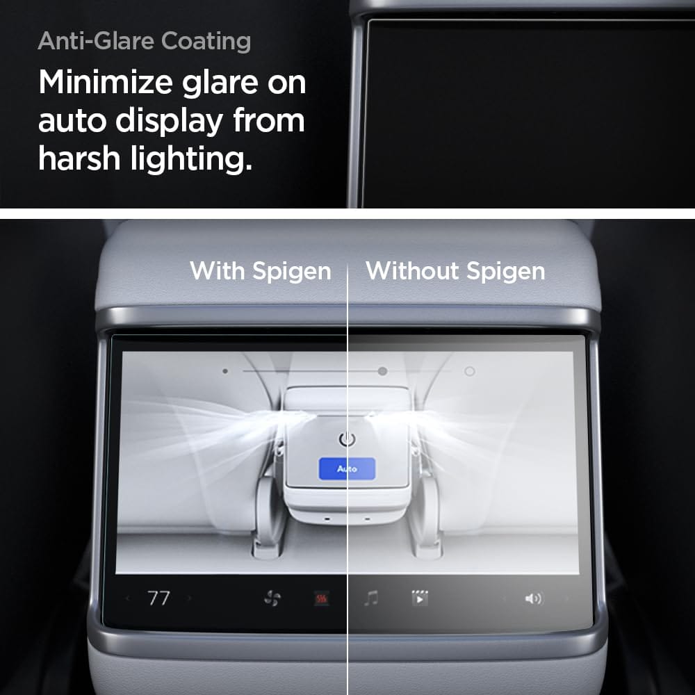 美的生活ヘルシーライフ本店のSpigen 強化ガラススクリーンプロテクター [GlasTR Slim] Tesla Model S (2023/2024/2025/2026)、Tesla Model X (2023/2024/2025/2026)用に設計された9.4インチリアタッチ｜アングル3