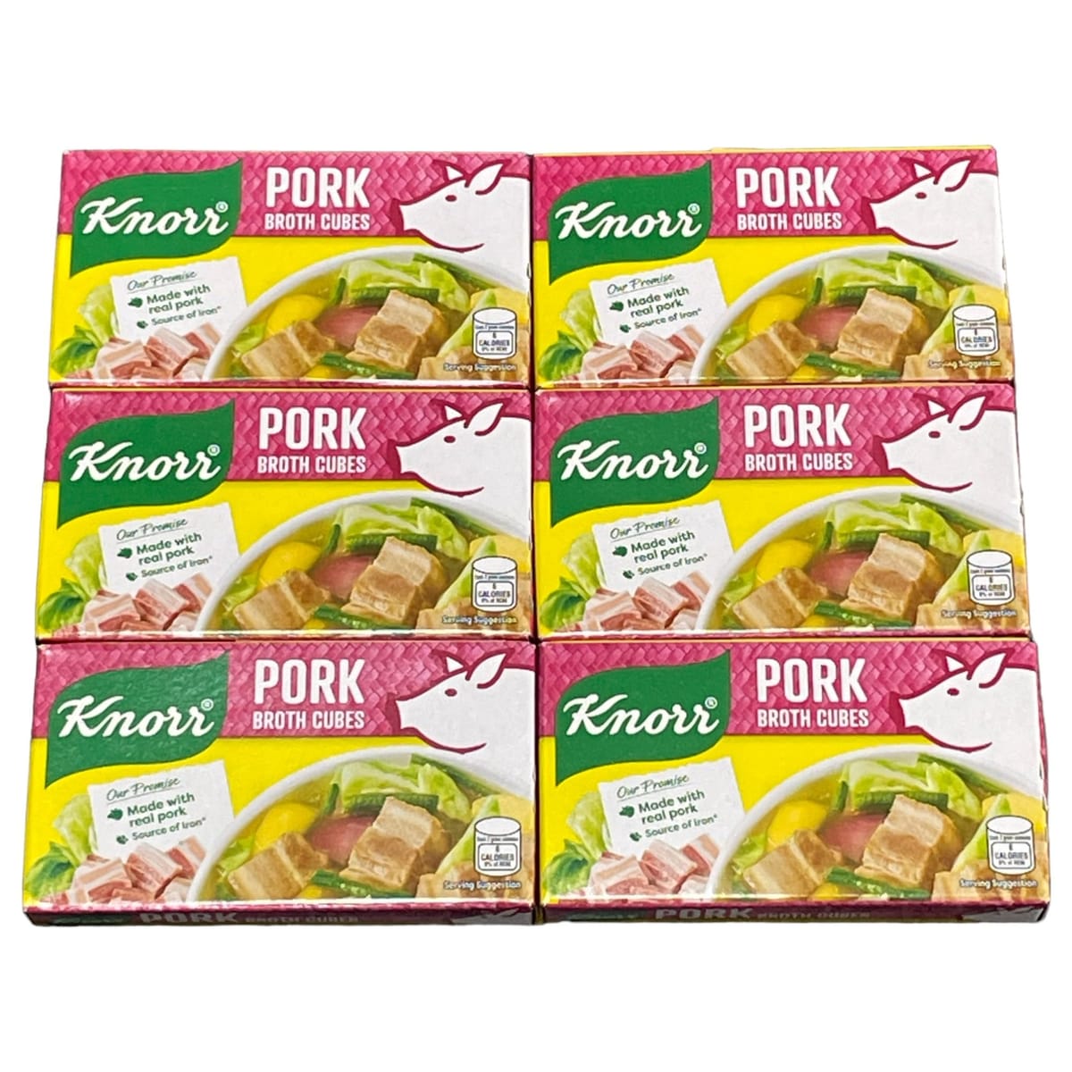 商品名: Knorr pork Broth Cubes 内容量: 60g 主な材料: ポークエキス、塩、香辛料、調味料など 商品名: Knorr pork Broth Cubes 内容量: 60g 主な材料: ポークエキス、塩、香辛料、調味料など 特徴: ポークの風味と豊かな旨味を提供するキューブ状の調味料です。スープやシチュー、ソースなど、さまざまな料理に使用されます。 使用方法: 一般的には、熱湯にキューブを溶かしてブロスを作ります。料理の味付けにも使用できます。 製造元: Knorr