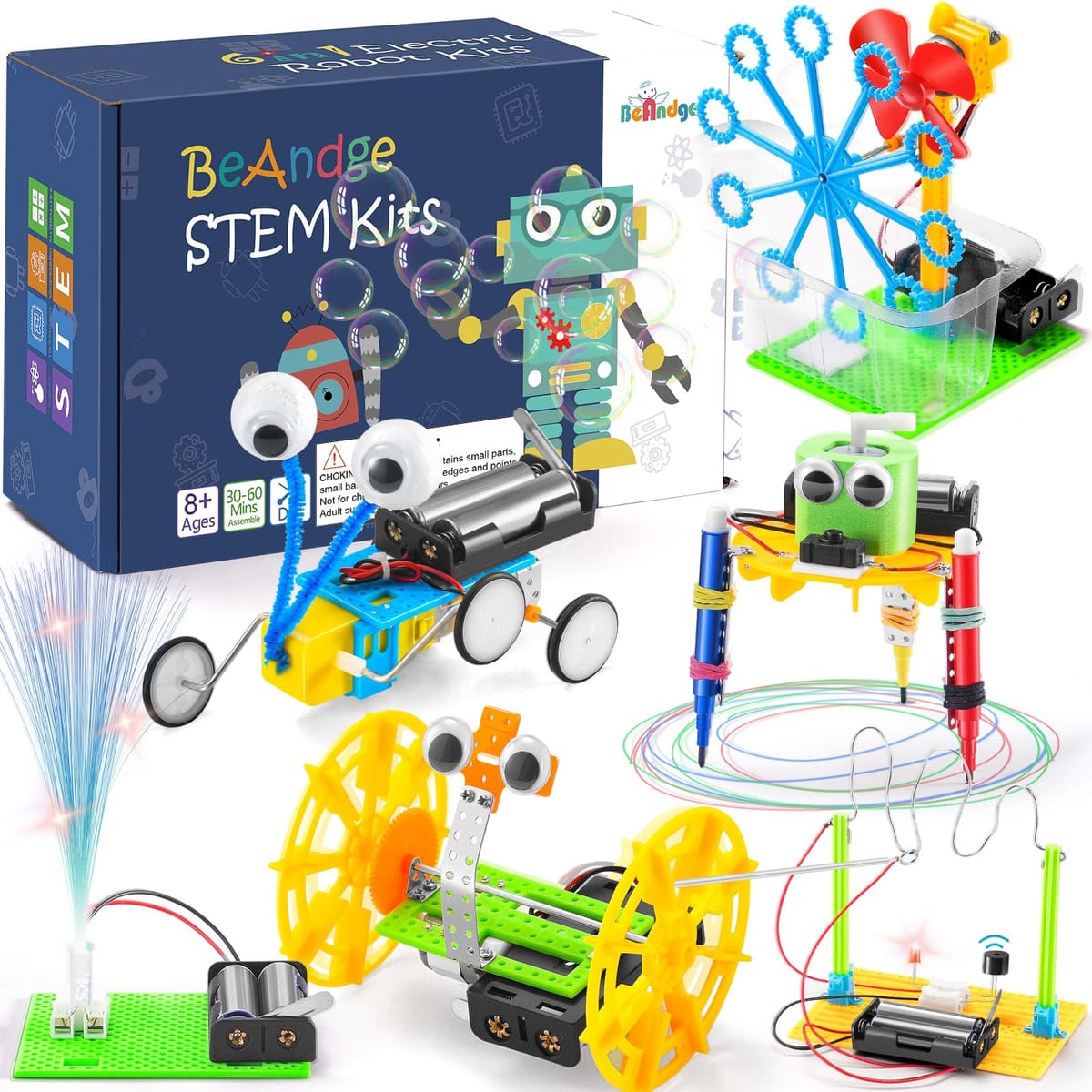 STEMキット ロボット工学 電動モーター サイエンス プロジェクト 実験 子供用 DIY エンジニアリング 組み立てキット 男の子 8-12歳 女の子向け 電子ロボットおもちゃ 7 8 9 10 11 12歳以上の子供向け