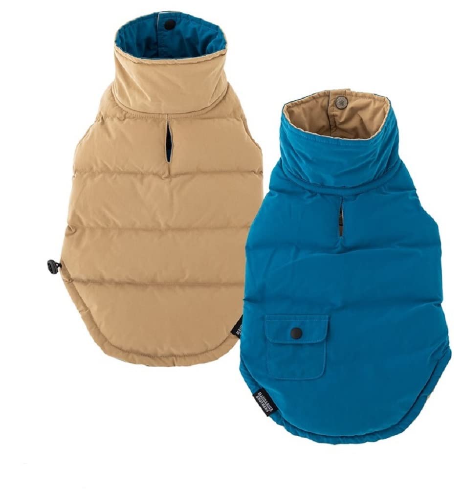  マンダリンブラザーズ REVERSIBLE DOWN VEST リバーシブルダウンベスト (XS, ベージュ/ブルー)