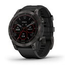 GARMIN(ガーミン) fenix 7 Sapphire Dual Power Ti Carbon Gray DLC/Black ソーラー充電 パワーサファイアガラス搭載 マルチスポーツGPSウォッチ 【日本正規品】 小