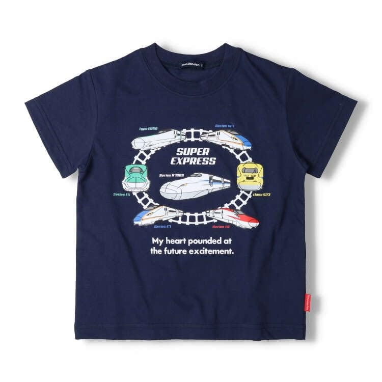 [ムージョンジョン] 【子供服】 日本製 新幹線電車集合半袖Tシャツ 90cm～130cm F32809