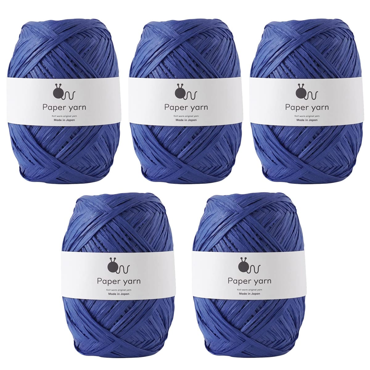 原ウール Knitworm ペーパーヤーン 5玉セット 極太 30g(約77m) 指定外繊維(紙)100% 日本製