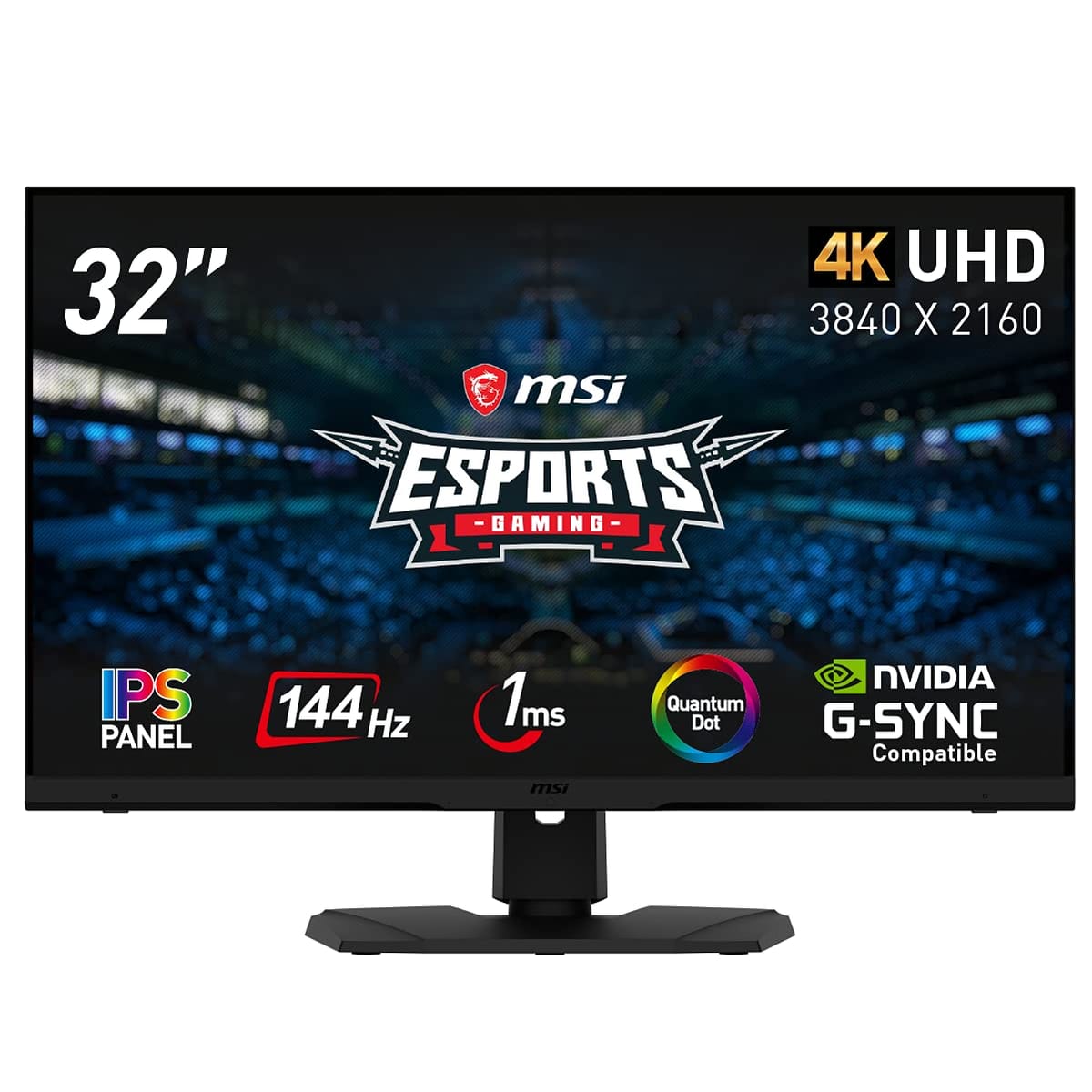 MSI ゲーミングモニター 144Hz 32インチ量子ドット IPSパネル スリムベゼル 鮮やかな発色 4K UHD/1ms/HDR600対応/G-Sync Compatible/PS5対応(4K/120Hz)/HDMI2.1/DP Optix MPG3