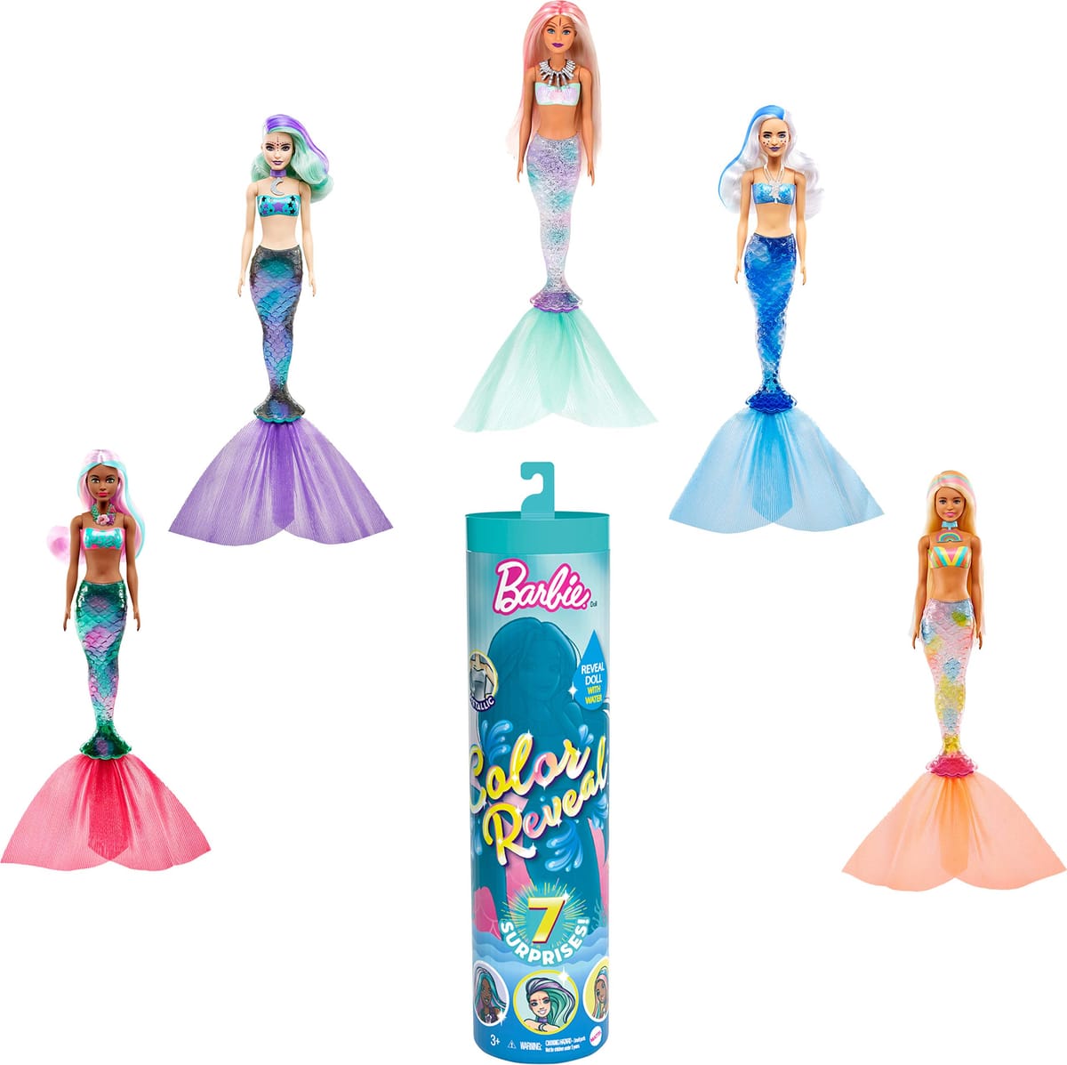 Mattel - Barbie Color Reveal Doll: Mermaid Series, One Surprise ColorReveal with Each Transaction