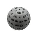 100面ダイス 多面体サイコロ 直径48mm アクリル製 ブラック TRPG ボードゲーム テーブルゲーム ルーレット 占い 軽量 耐久性