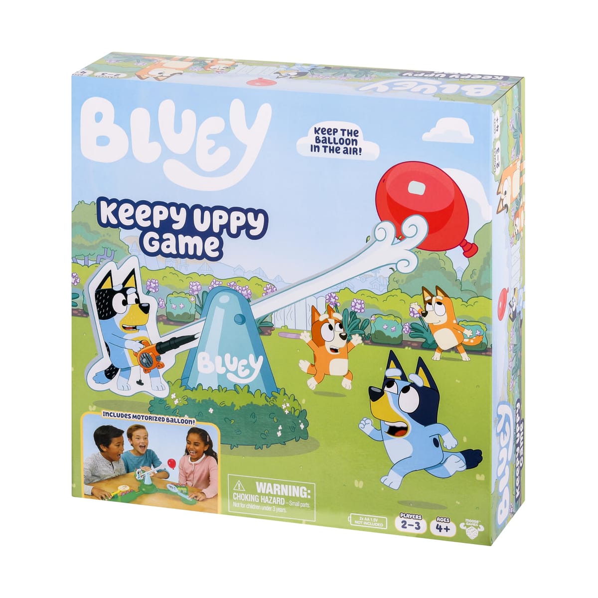 Bluey Keepy Uppyゲーム 電動幼児用ゲーム ビンゴとチリのキャラクターパドル付き 4歳以上のゲーム。