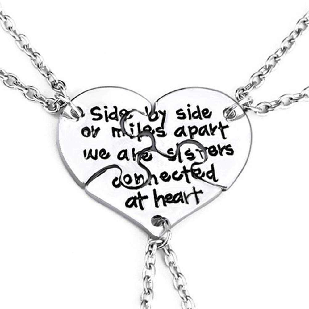 ♥ このペンダントには「We are sisters connected at heart」と刻印されています。♥ 3つのペンダントが1つのハートに結合:あなたと友人との心の友情を象徴します。♥ これは友情ネックレスで、友人への愛を示す素晴...