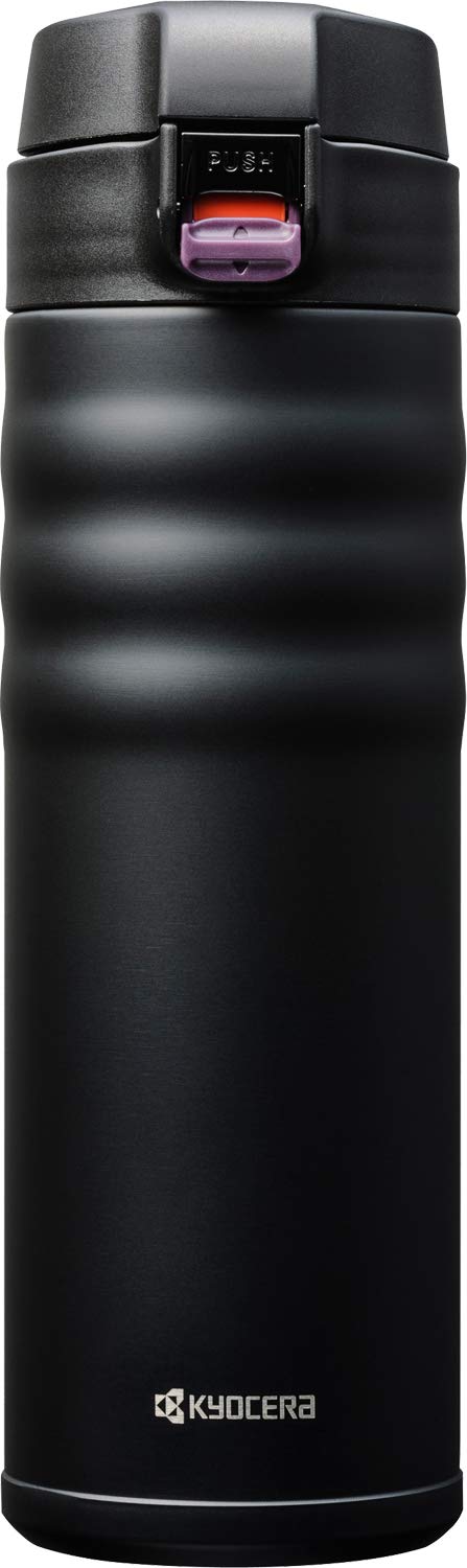 京セラ 水筒 セラミック コーヒー ボトル マグボトル 500ml ワンタッチ式 内面セラミック加工 真空断熱構造 保温 保冷 CERAMUG セラマグ ブラック 黒 MB-17F BK