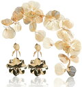 DADGAD ヘッドドレス ピアス セット ウェディング フラワー ヘアーアクセサリー 花嫁 ヘッドアクセ 花 髪飾り ブライダル 結婚式 成人式 卒業式 ビンテージ 和装 洋装 ゴールド