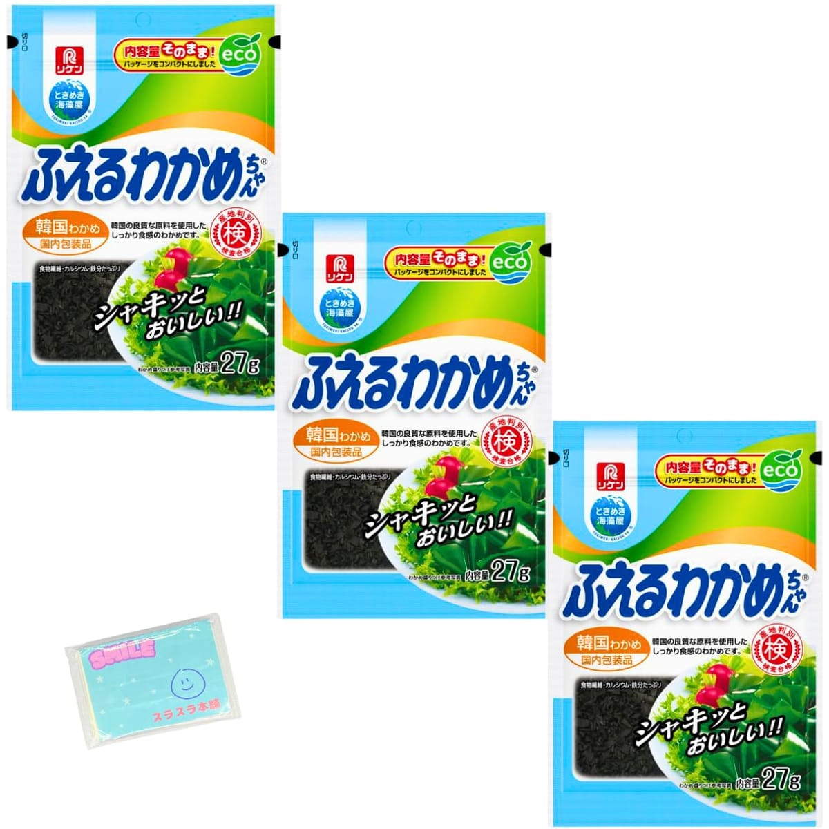Monolog Style 理研ビタミン ふえるわかめちゃん 韓国わかめ 45g ×3袋セット ★スラスラ本舗オリジナル..