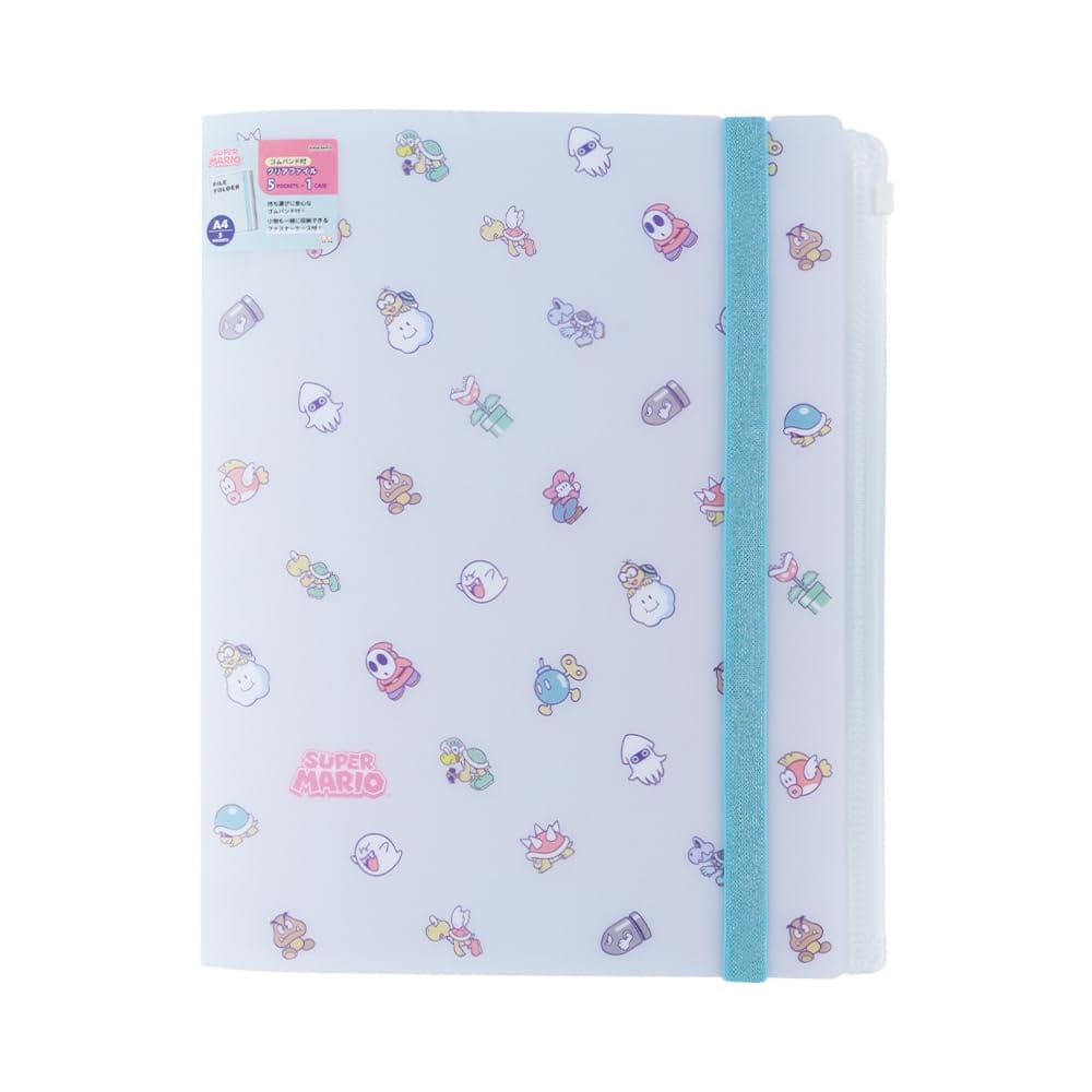 サンスター文具(Sun-Star Stationery) スーパーマリオ クリアファイル 5ポケット ファスナーポケット バンド付