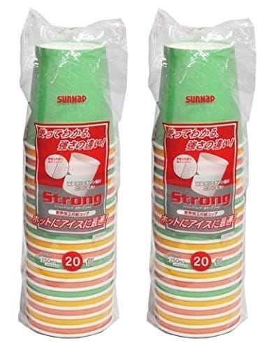 断熱加工の紙コップ ストロングカップ 250ml (20個組) ×2袋セット