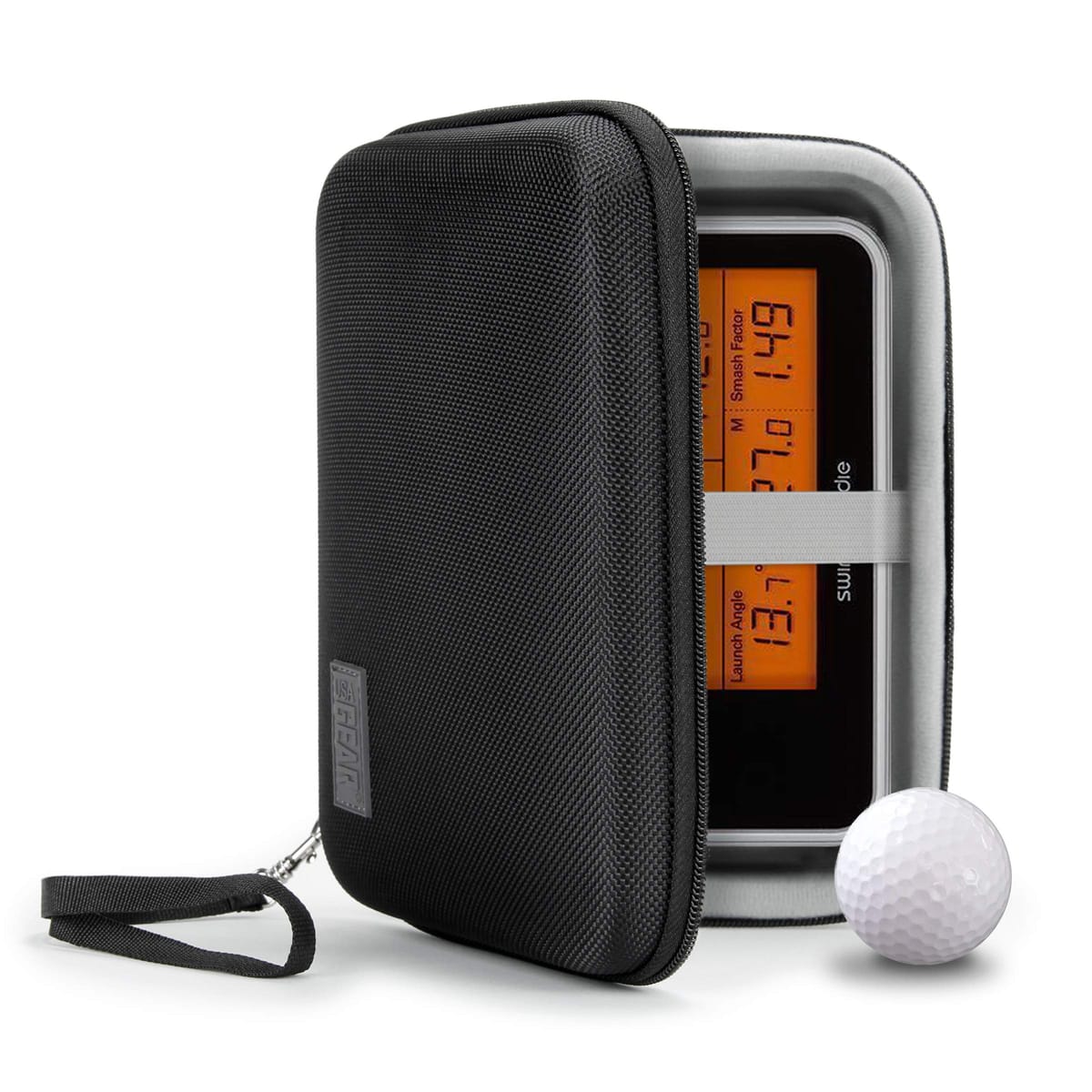 USA Gear ゴルフモニターケース - スイングキャディーケース Swing Caddie SC300、SC200 Plus、その他のゴルフアクセサリーに対応, ブラック, 旅行。