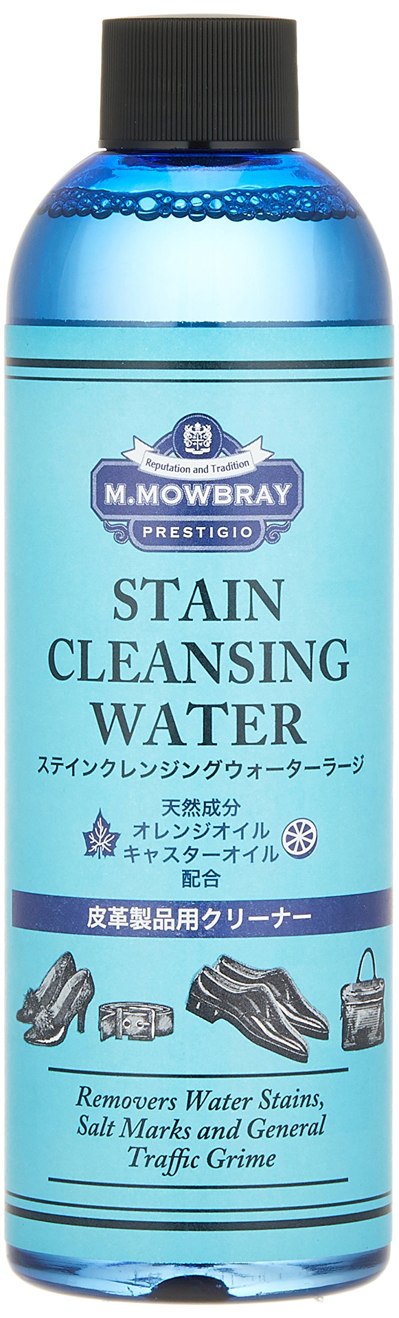  天然成分配合 革靴・革小物用汚れ落とし 水性 ステインクレンジングウォーター スムースレザー 靴磨き クリーナー マルチカラー 300ml