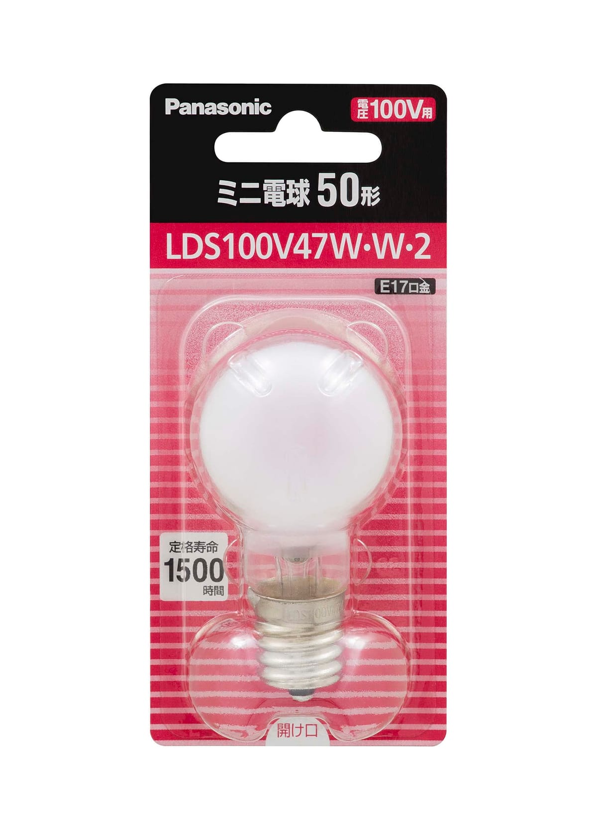 乐天商城 - パナソニック ミニ電球 アルゴンガス ミニクリプトン電球代替品 100V 50形(47W) E17口金 35mm径 ホワイト 1個入り LDS100V47WW2