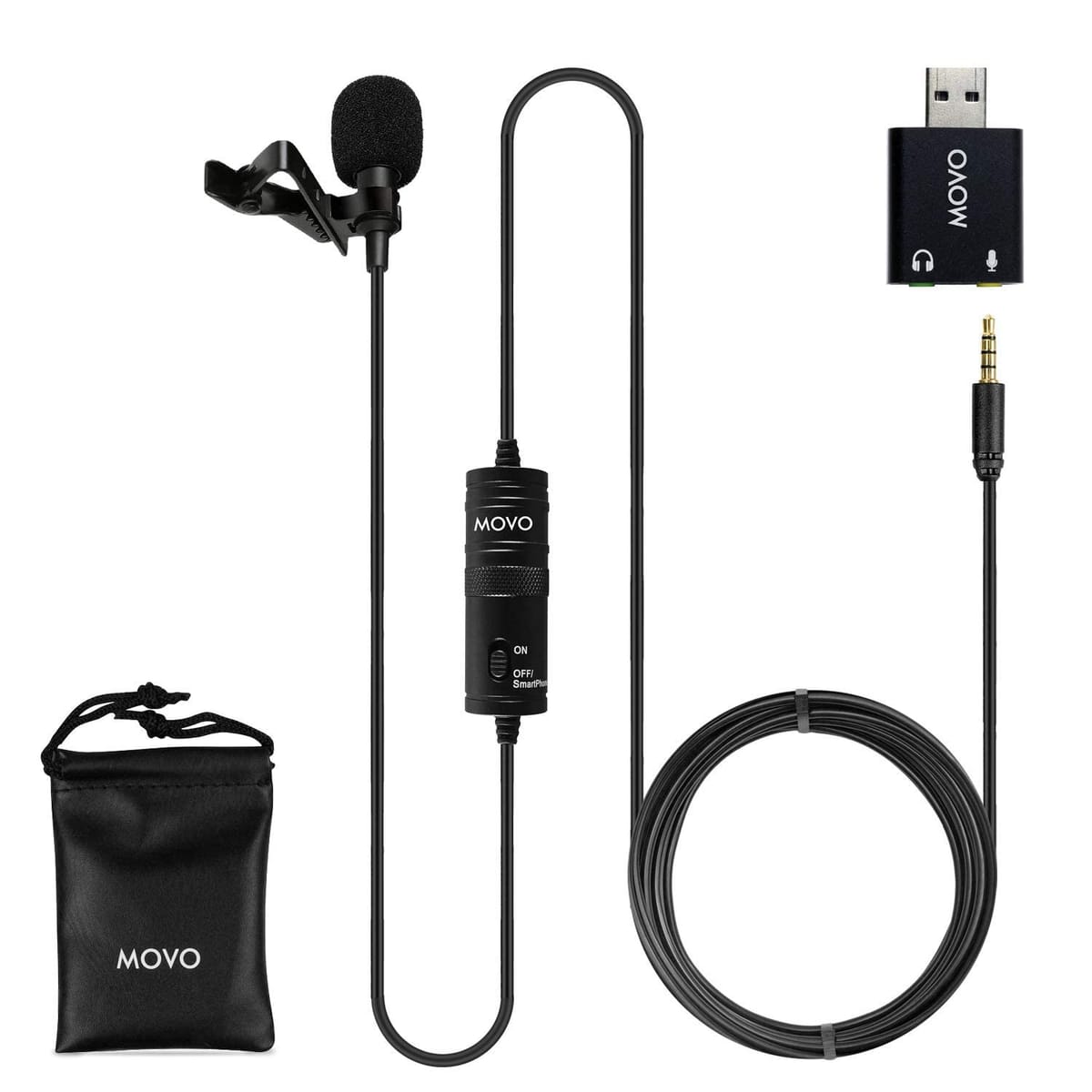 Movo コンピュータ用 汎用ラベリアUSBマイクロフォン ノートパソコン、デスクトップ、PC／Mac、スマートフォン、カメラ、ポッドキャスティング、リモートワーク、ノートパソコンマイクに対応（長さ6m／20フィートのコード） biteki-life-10699383 美的生活ヘルシーライフ本店 パッケージ画像