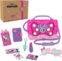 Disney Junior Minnie Mouse Bowfabulous Bag Set, 9 Piece Pretend Play Purse with Lights and Sounds Cell Phone, Sunglasses, and A