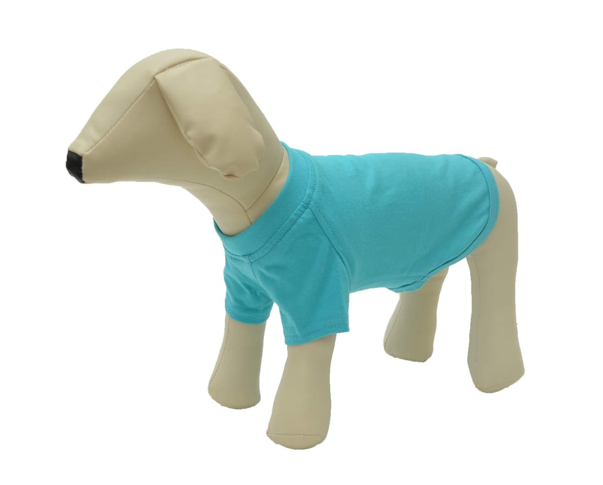 2019ペットTシャツ衣類100％コットンコスチュ ムパピ 犬の服ブランクTシャツ大きなミディアム小型犬のTシャツ Turquoise S
