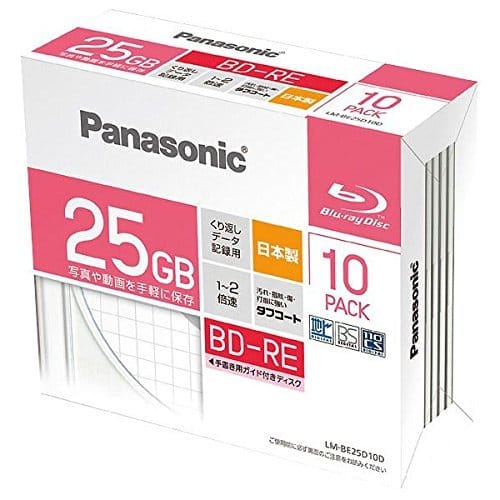 パナソニック(Panasonic) データ用25GB 片面1層 1～2倍速対応 BD-RE 日本製 ブルーレイディスク 10枚入..