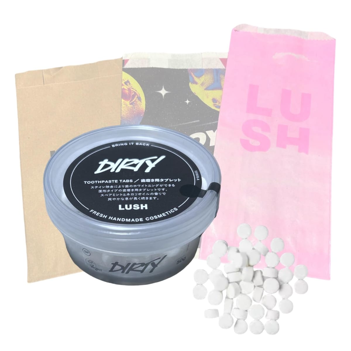 【ランダム小分け袋付き 】LUSH ラッシュ DARTY ダーティ ダーティー トゥースペーストタブ 歯みがき 歯磨き タブレット 歯磨き用タブレット 歯磨き粉 マウスウォッシュ オーラルケア お口のケ…