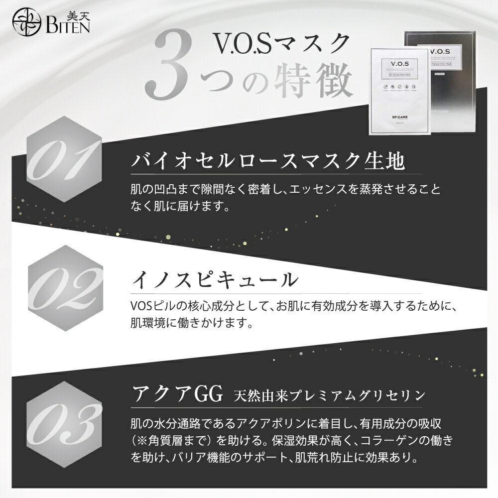 土日も発送☆VOSマスク　VOSパック(クリスタルセルロースマスク)10枚入 スピケア（箱あり）