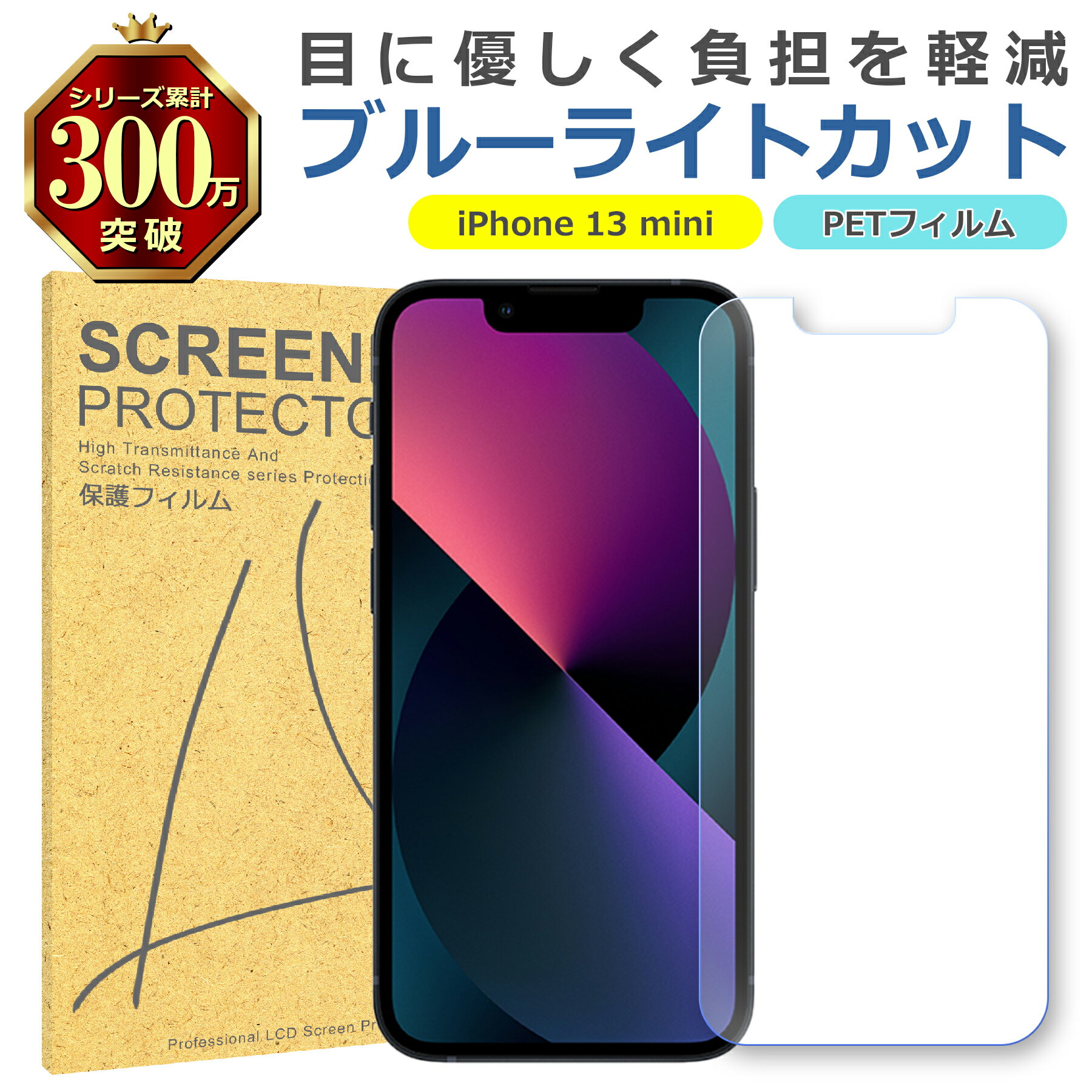 iPhone 13 mini ֥롼饤ȥå PET ե Apple åץ  վ ݸ       ɻ ʿݸ...