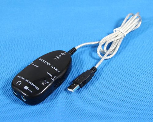 USB to ギターリンクケーブル Guitar Link Cable 黒 白 レコーディング可能!-528889
