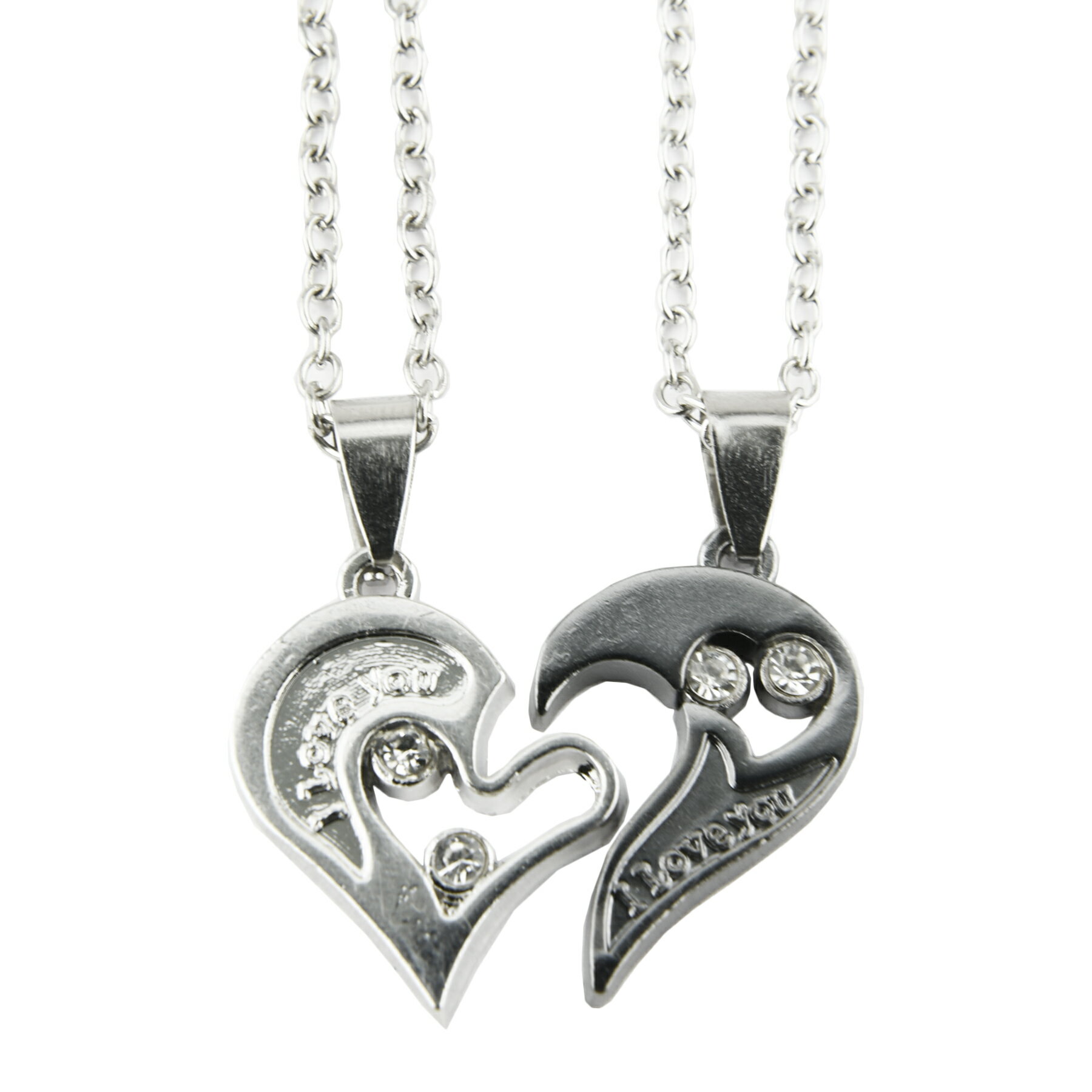 ペアネックレス ハート ネックレス 合わせ ペア シルバー ペアペンダント メンズ レディース 男性 女性 カップル 2個セット ギフト つけっぱなし 小さめ