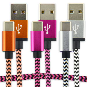 タイプC 充電 ケーブル ナイロン 1m 2m 3m 全3色 選べる 長さ 2A データ転送 充電器 コード USB TypeC Android スマートフォン タブレット ゲーム機 安心 安全 頑丈 高耐久