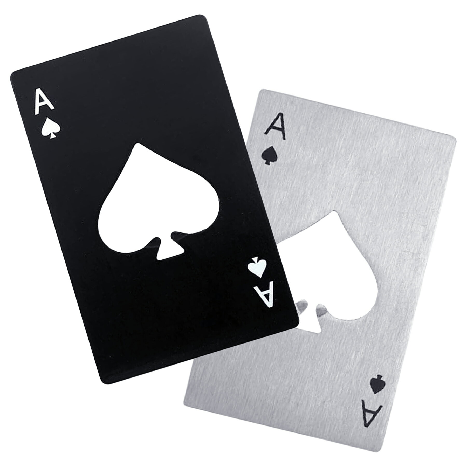 栓抜き カード型 トランプ エース ステンレス 全2色 ボトルオープナー 薄型 スリム 蓋 瓶 ふた びん ユニーク 個性的 お洒落 雑貨 結婚式 パーティー 飲み会 記念品 便利 持ち運び