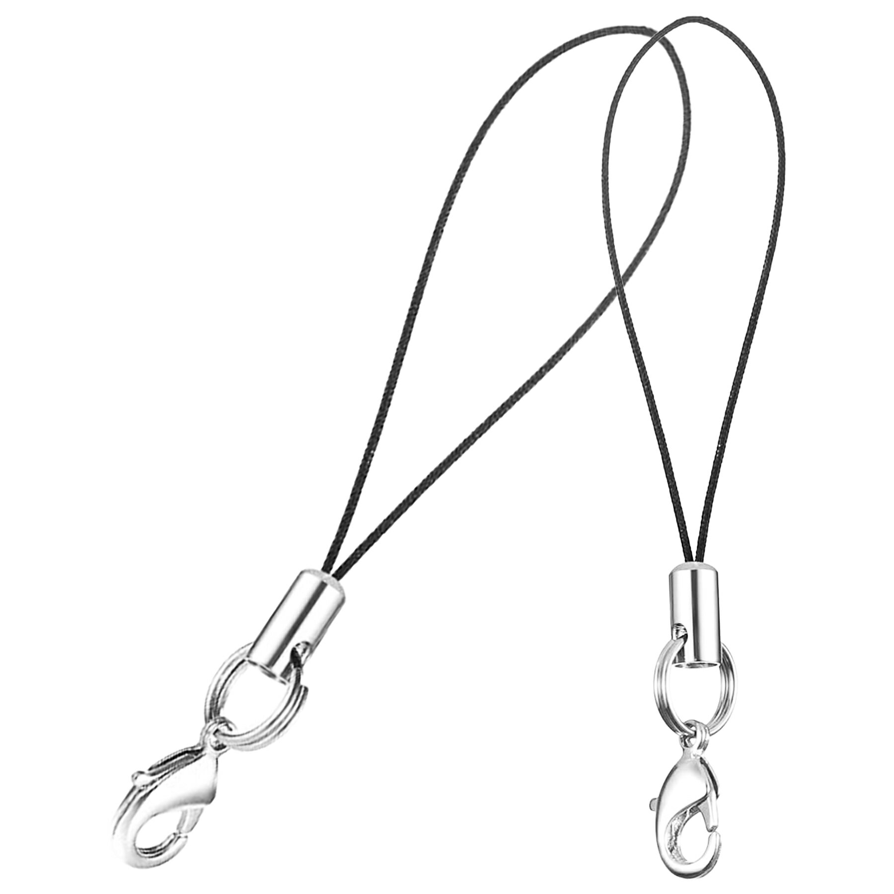 ストラップ カニカン付 ブラック 10本 50本 100本 ハンドメイド 手芸 アクセサリー 材料 素材 パーツ ..