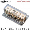 【sharkwire】シャークワイヤーS-2488ディストリビューションブロック(24金メッキ)4AWG×2イン、8AWG×8アウト