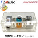 【F2Music】2FB-R1CG MIDI3層プレミアムロジウムコーティング+(プラス)2連MIDIヒューズ(Mini ANL)ブロック