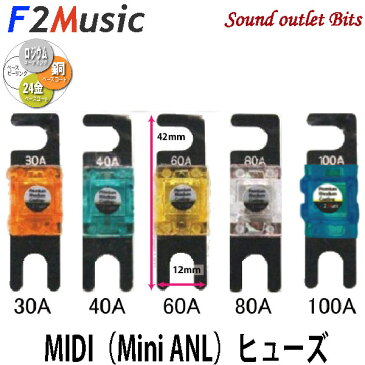 ■■ネコポス可●F2Music/FS-R1gMIDIプレミアムロジウムコーティングMIDIヒューズ(Mini ANL)