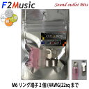 ネコポス可●F2MusicRT-R1CG M6/4G3層プレミアムロジウム・コーティング+(プラス)4G(ゲージ)M6リング端子2個入(絶縁スリーブ赤・無色各1個付)