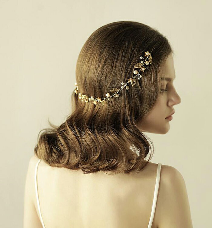 パール（カチューシャ） カチューシャ ヘッドドレス ヘアアクセサリー ヘアコサージュ ウェディングアクセサリー 髪飾り パール ゴールド 結婚式 二次会【ac135jd】