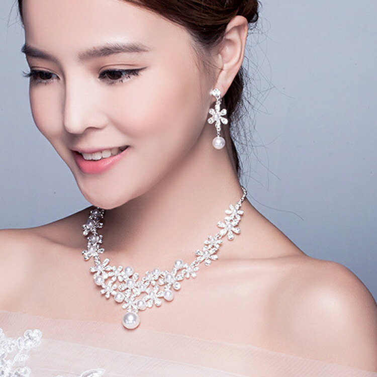 【P5倍+1000円クーポンあり】【2点セット】アクセサリー ネックレス ピアスorイヤリング ウェディング..