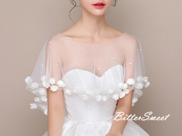 【500円クーポン+エントリ-P7倍 6/11迄】ウエディングショール ブライダルケープ 花嫁 結婚式 ショール ボレロ ショール 肩掛け 二次会 発表会 披露宴 パーティー ウエディングケープ 【hpn48tc】