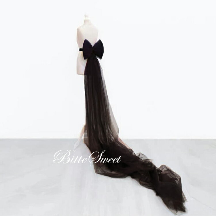 ロングリボン トレーン付きリボン リボン レース 大きいリボン トレーン ウエディング小物 ウェディングドレス ドレス小物 取り外し 結婚式 披露宴 挙式 花嫁 二次会 ホワイト オフホワイト ブラック【hpn65px】