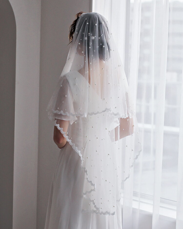 コーム付きベール【ミドルベール】結婚式 2層 ...の紹介画像3