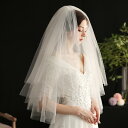 ベール 【ミドルベール】結婚式 2層 コーム付き ショートベール ミドル ウェディングベール ウエディングベール 被りベール レース【ts125jd】