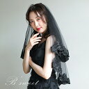 ベール ブラック【ミドル・2層・コーム付き】コスプレ cosplay ロリター lolita ハロウィン 結婚式 パーティー Veil【ベール各層の長さは60cm/80cm】【ts157wn】