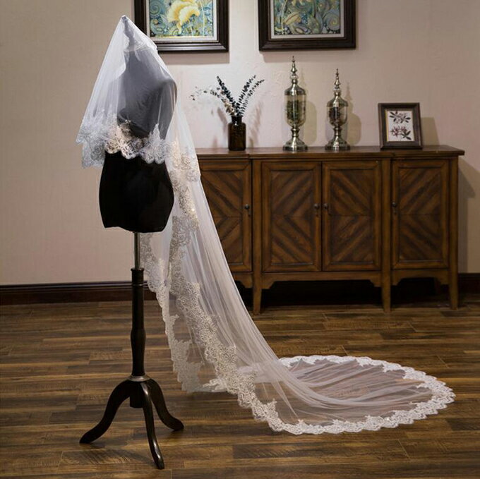 ウエディング ベール【ロング・2層・コーム付き...の紹介画像2