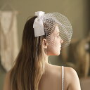 【ミニベール・髪飾り】ウェディングベール ウエディングベール ショート Wedding Veil 1層 金属コーム付き ヘアコサージュ 髪飾り レース デザインベール【ホワイト】【ts184jd】 その1