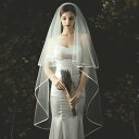 ウェディング 結婚式 ベール 2層 コーム付き ウエディングベール セミロング ウェディングベール Wedding Veil 髪飾り 蝶